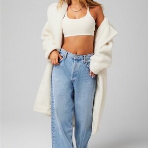 Fabletics Women's Cream Teddy Coat